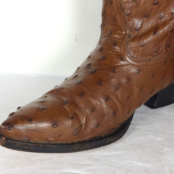 Lone Star Women’s US7B Brown Leather Full Quill Full Ostrish Western Boots - Picture 8 of 16